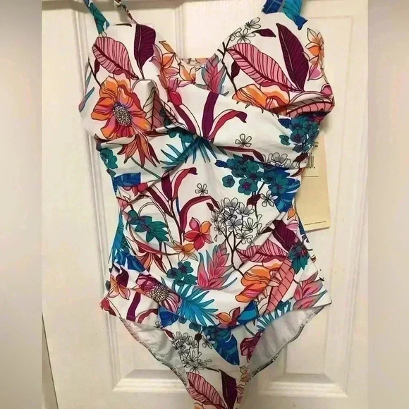 GOTTEX BOHEMIAN GYPSY D-CUP UNDERWIRE ONE PIECE SWIMSUIT - Picture 1 of 14